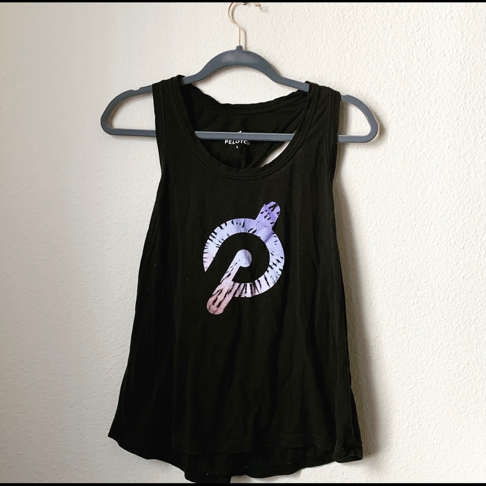 WITH X Peloton black Tie Dye tank